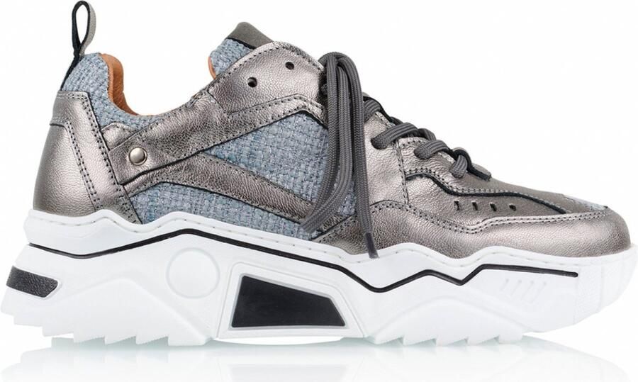 DWRS LABEL DWRS Pluto Stone Cipra Grijs Leer Lage sneakers Dames - Foto 9