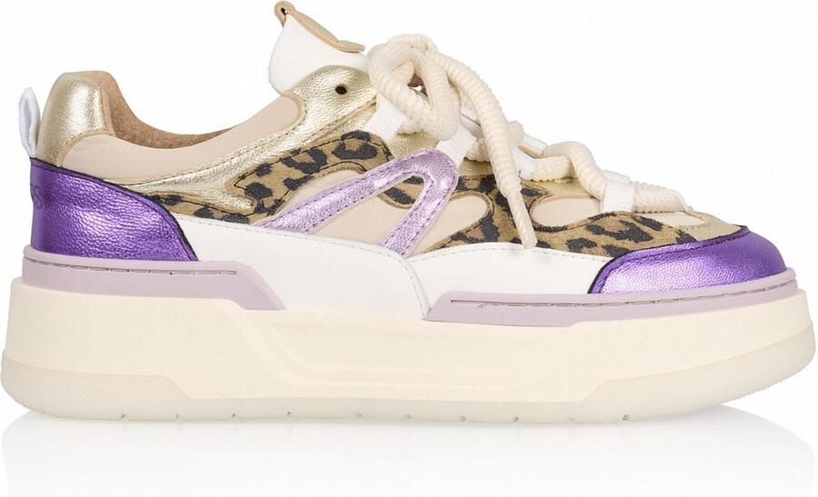 DWRS LABEL DWRS Walton Leopard sneakers sand Leer Dames - Foto 3