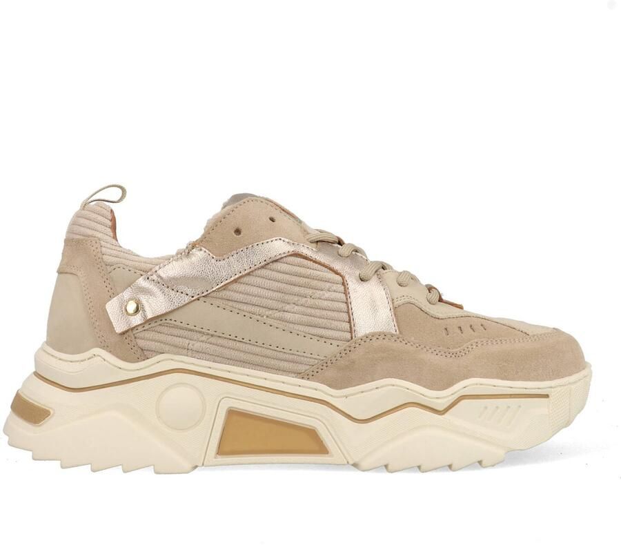 DWRS The label DWRS Dames Sneakers Beige Leer