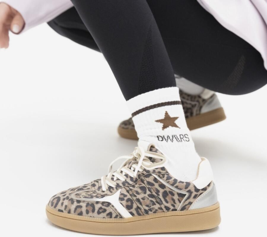 DWRS The label DWRS Dames Sneakers Beige Leer Leopard