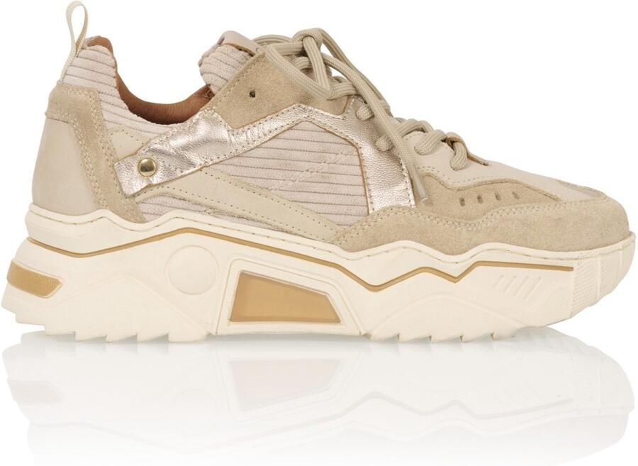 DWRS The label DWRS Dames Sneakers Beige Leer