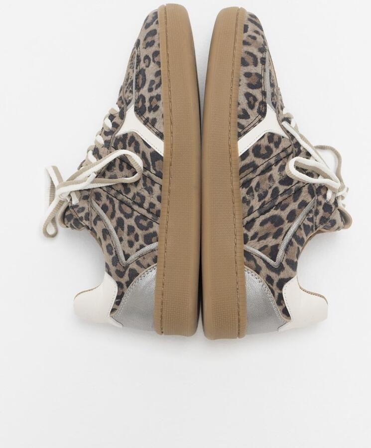 DWRS The label DWRS Dames Sneakers Beige Leer Leopard