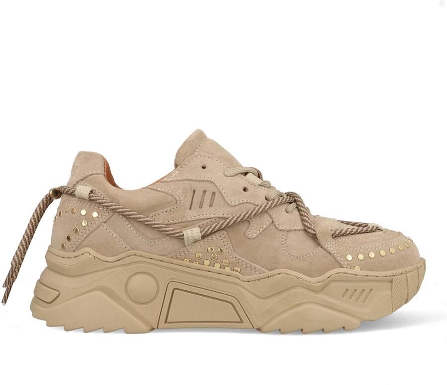 DWRS The label DWRS Dames Sneakers Beige Leer Suéde - Foto 3