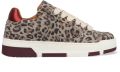 Dwrs Dames Sneakers Whitby Leopard Bordeaux Grey Grijs - Rood