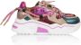 DWRS Jupiter tweed chunky leren sneakers beige fuchsia Roze Meisjes Leer 30 - Thumbnail 2
