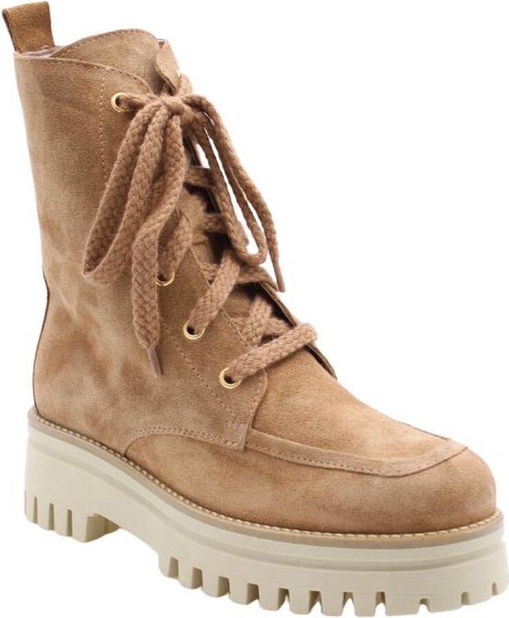 E mia Stijlvolle Veterschoenen voor Vrouwen Beige Dames