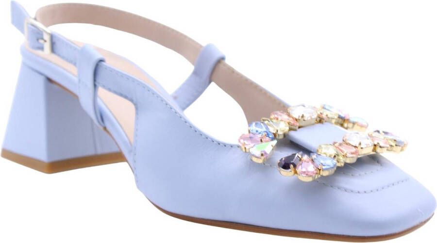 E Mia Peep Toe Peep Heel Blue