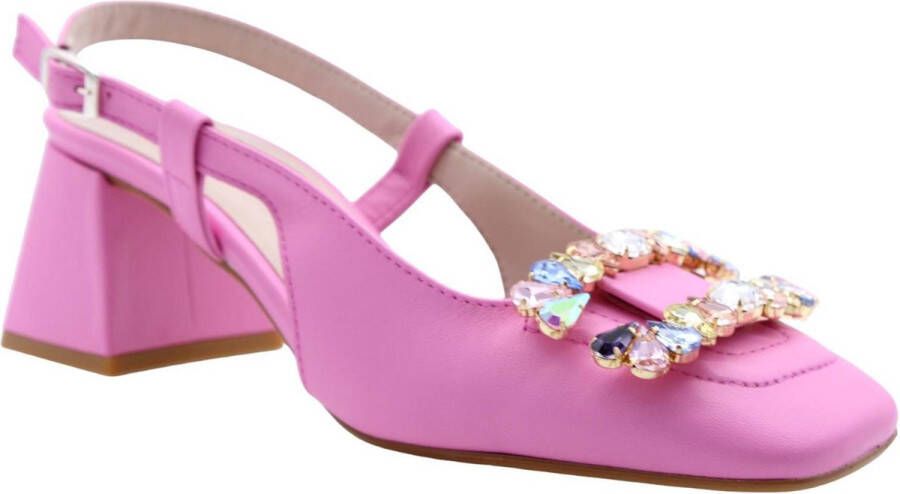 E Mia Peep Toe Peep Heel Pink