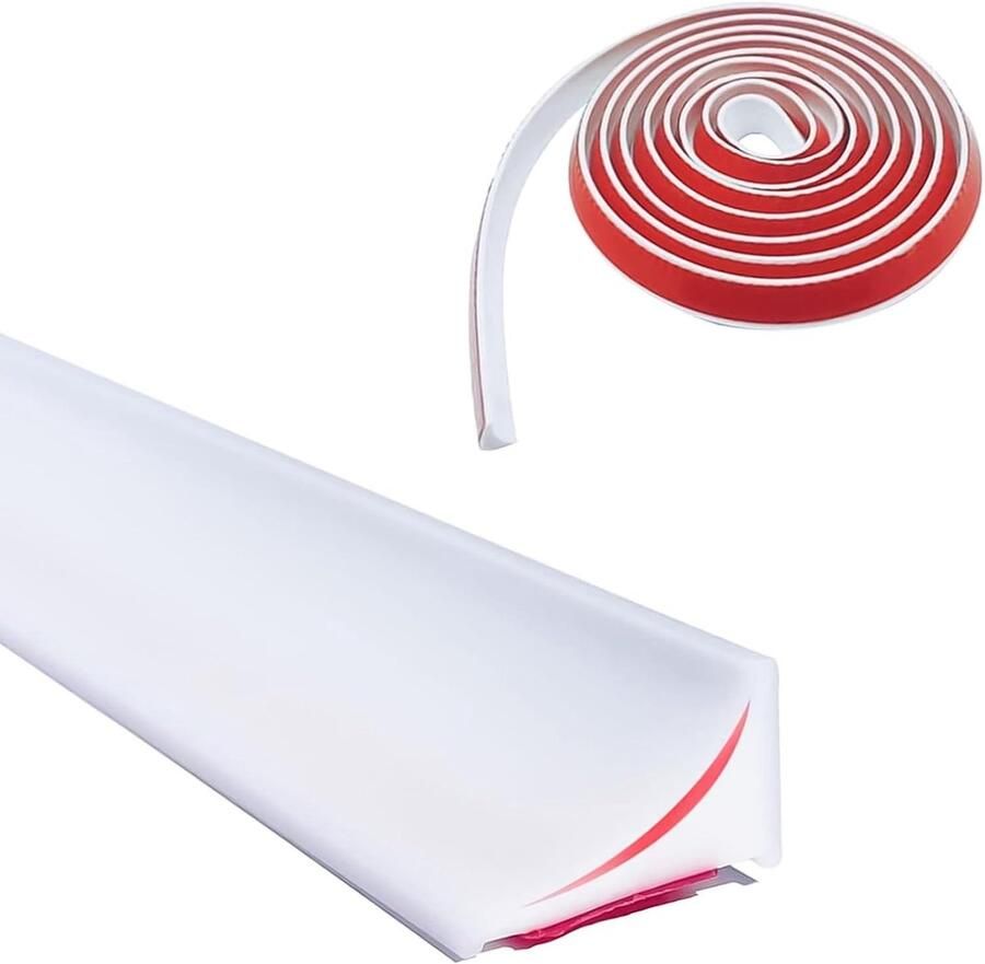 1 m x 20 mm zelfklevend met siliconenrubber geluidsisolatie scheiding van nat en droog voor keukens badkamers wastafels (wit)