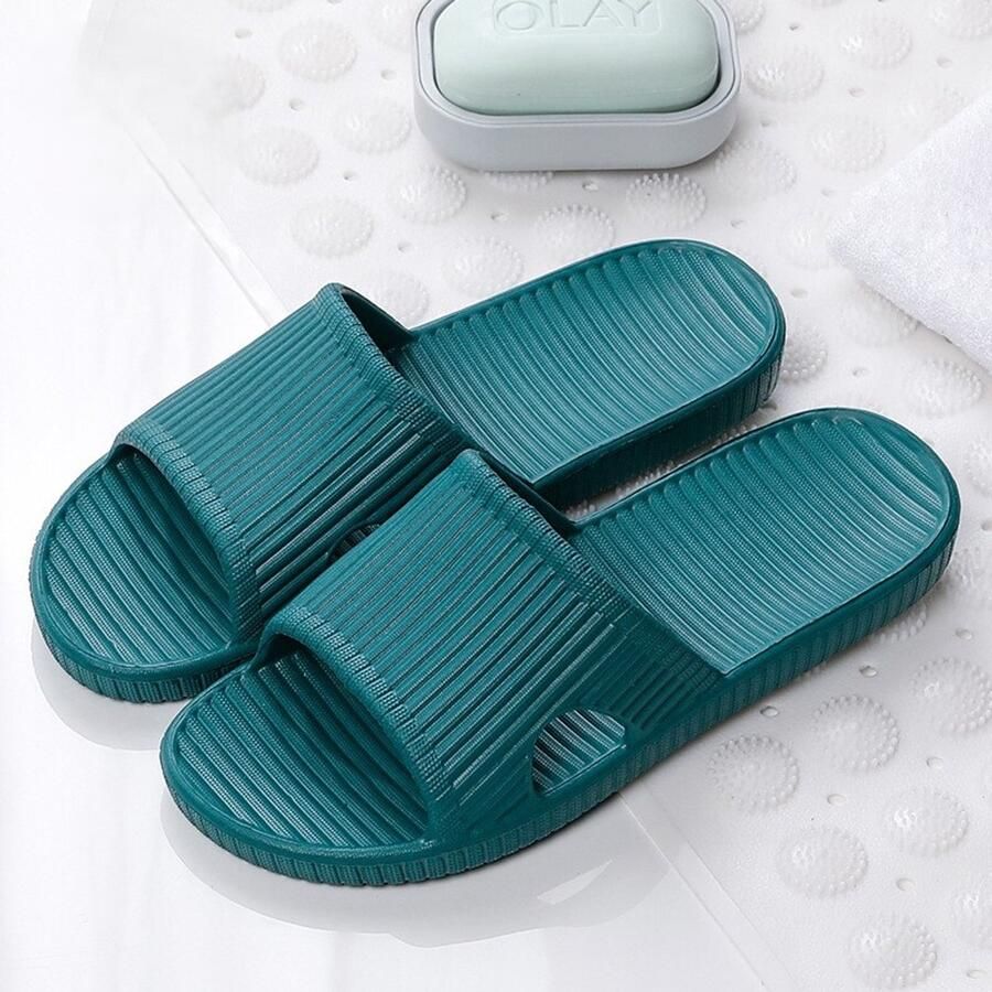 1 paar badkamerslippers of doucheslippers binnenshuis antislip met zachte zool ook geschikt voor buitengebruik Turquoisegroen 40