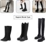 1 Pair Boat Straps Non-slip Belt For Boots Adjustable & Anti-Falling Cylinder Elastic Band with 30Pcs Eraser Backing Tape Sticker Black One Size - Thumbnail 2