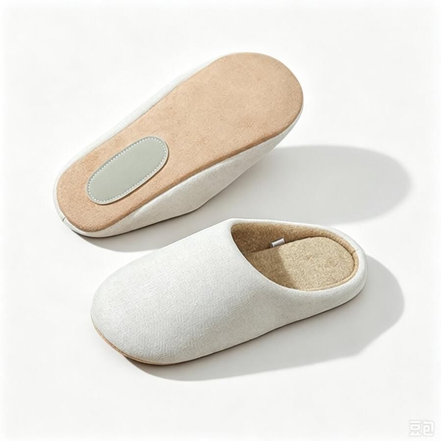 1 paar Katoenen pantoffels Huisschoenen Instappers Afwerking in suèdelook Stil & comfortabel Zachte zool Minimalistisch ontwerp Geschikt voor alle seizoenen Unisex Wit