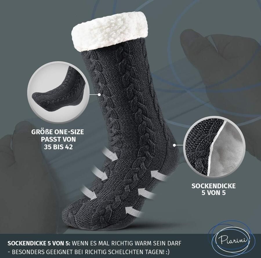 1 paar knuffelsokken met ABS-zool warme damessokken wintersokken met anti-slip noppen dikke huissokken