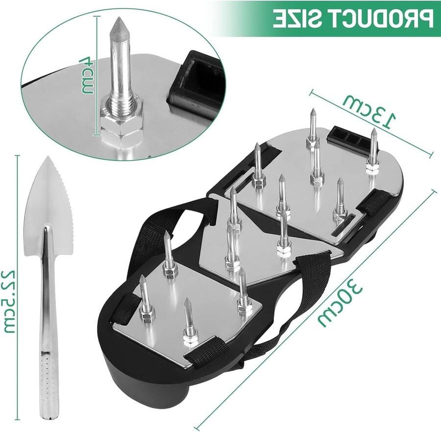 1 Paar Luchtige Tuinschoenen met Spijkers Zwarte Sandalen met Klittenband en Hark Ideaal voor Tuin en Courtyard