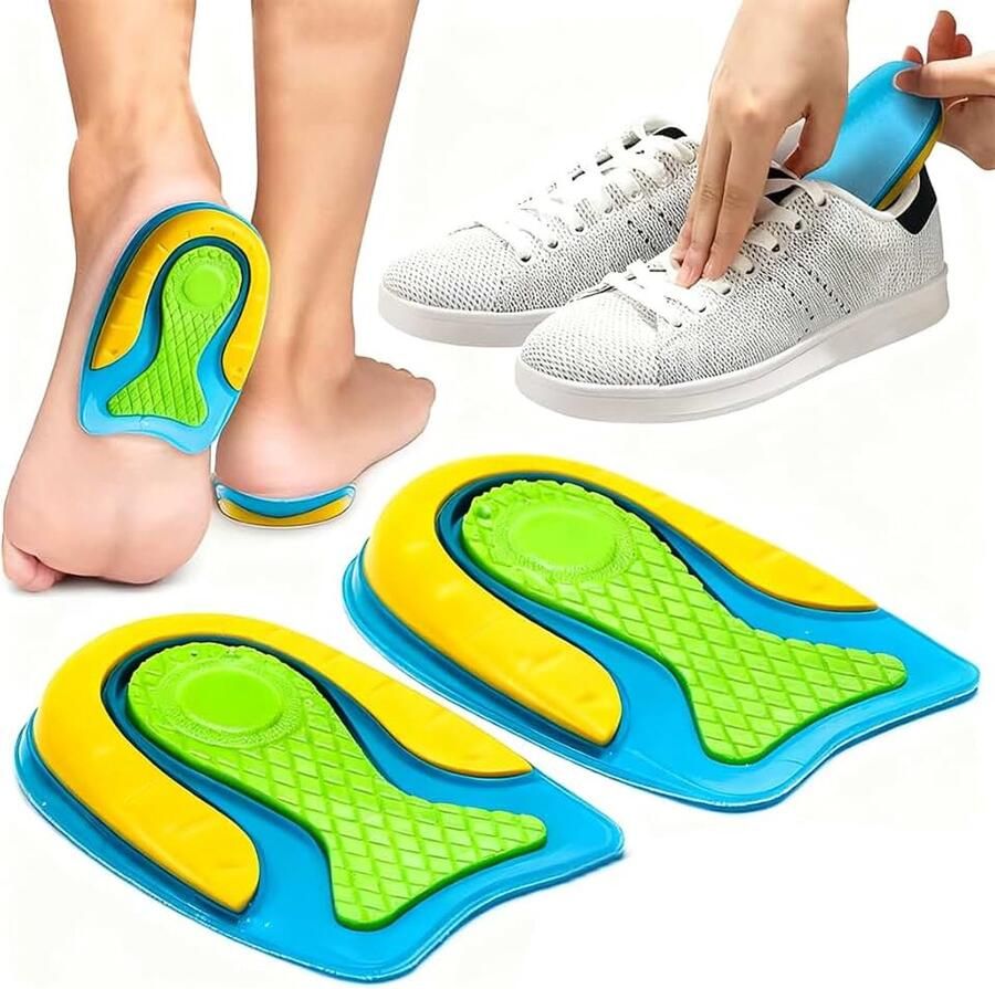 1 paar orthopedische hielkussens van siliconengel zachte inlegzolen ter verlichting van plantaire fasciitis hielspoor en achillespeespijn (S (35-39)) (blauw)