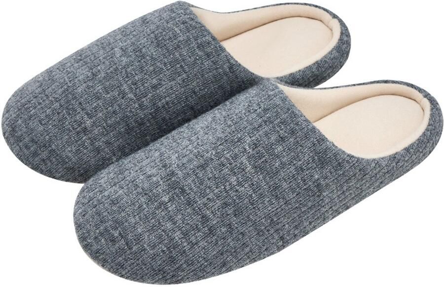 1 Paar Stille Pantoffels Antislip Pantoffels Ademende Pantoffels van Zacht Katoen en Linnen Huispantoffels Binnen Geschikt voor Thuis- en Hotelgebruik Grijs((M voetlengte 24- ）
