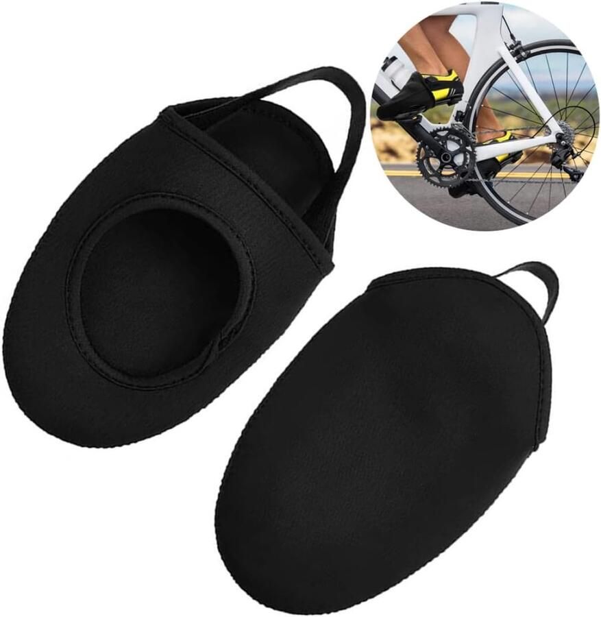 1 paar teenbeschermers voor fietsschoenen 18 5× Rekbaar Winddicht en warm Schoenbeschermer Winterfietswarmers met bandjes Universeel Zwart