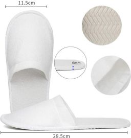 1 paar Wegwerp Spa-slippers Comfortabele antislip Slippers Gesloten teen Voor thuis hotel bruiloft of commercieel gebruik Unisex- lengte Kleur Wit Hygostar