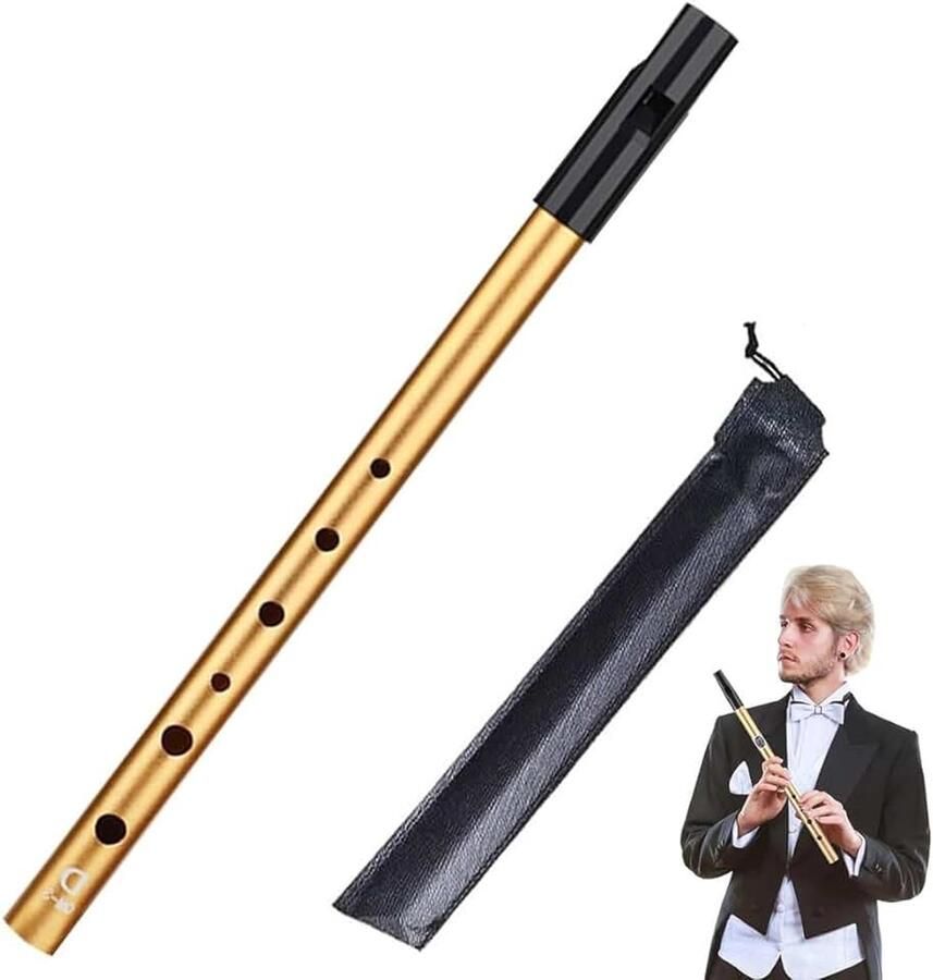 1 Pezzo Tin Whistle Irlandese In Do Con Sacchetto Protettivo Ottima Qualità Del Suono Lega Di Alluminio Per Principianti E Appassionati Di Musica Argento