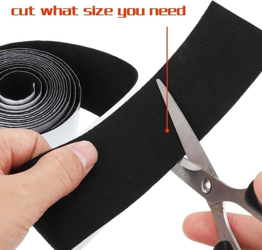 1 Rollen Zelfklevend Viltkussens 600 x Extra Sterke Viltstrips met Mes Gemakkelijk op Maat Gesneden Klittenband Zwarte Zelfklevende Vilt voor Stoelen en Meubelpoten voor Vloer Beschermen