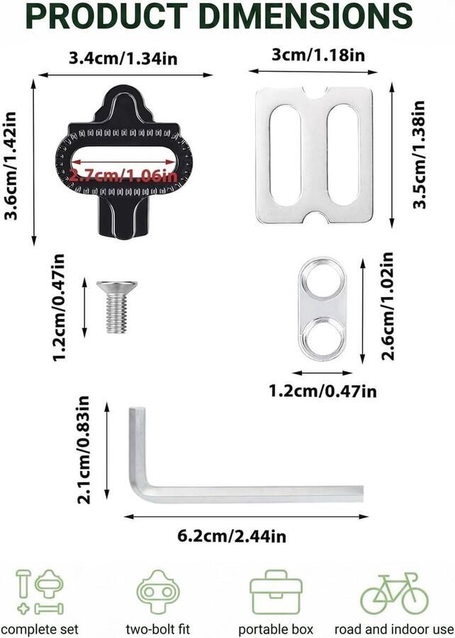 1 set SPD Cleats compatibel met Shimano SH51 SH56 fietsschoenplaten set voor mountainbike racefiets indoor fietsen