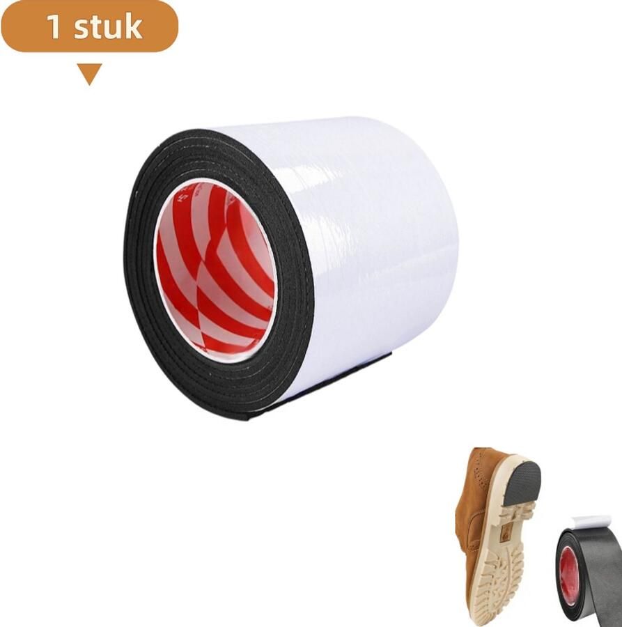 1 stuk Geluidsdempende patch met mesh-structuur voor zool slijtvast antislip zelfklevend reparatiepatch voor gaten 100 mm * 2 m zwart