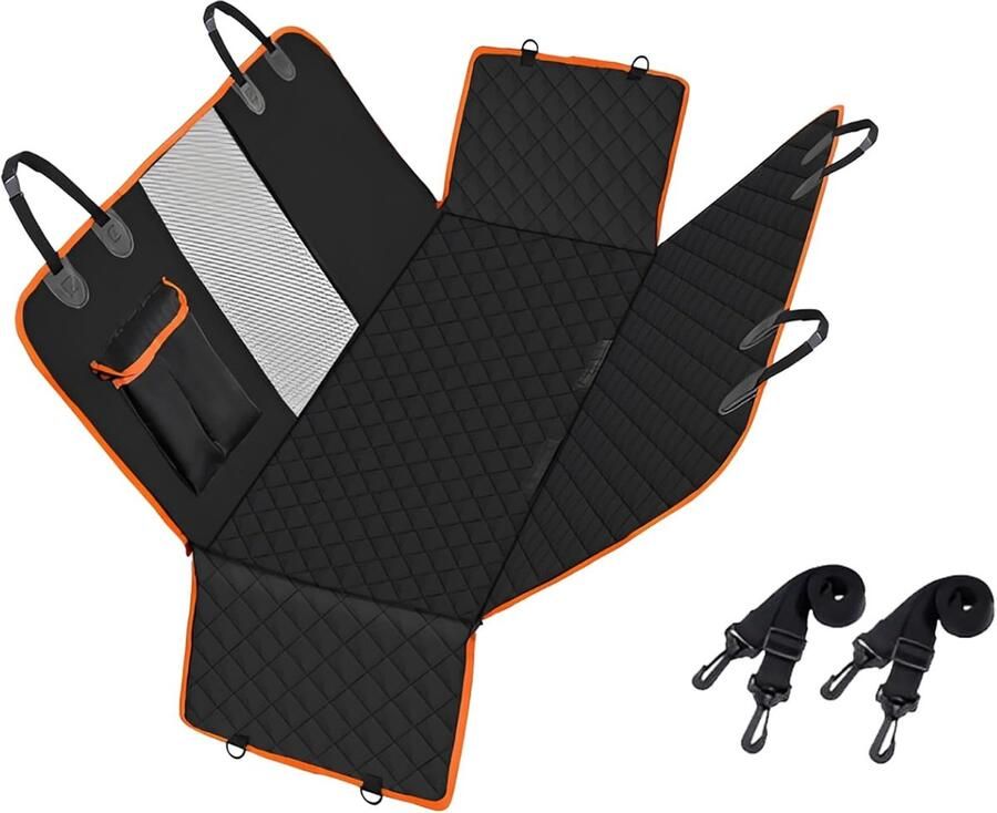 1 stuk hondendeken auto achterbank autodeken hond 133 x achterbankhoes hond van 600D Oxford met veiligheidsgordel tas en anti-slip net