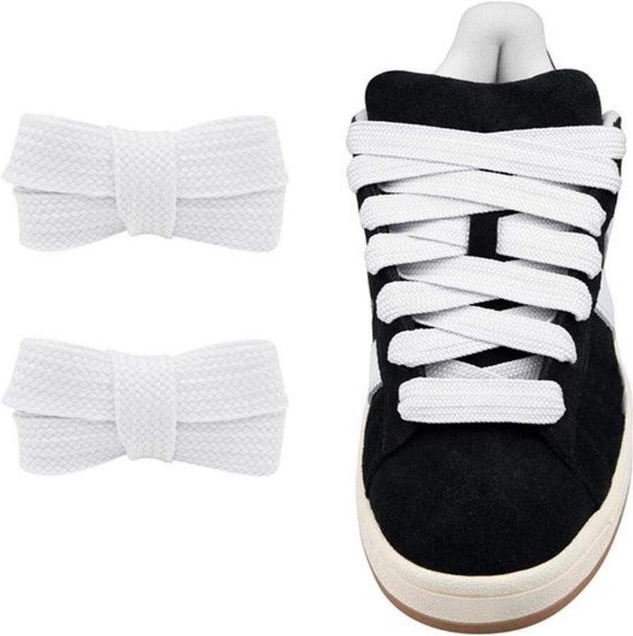 1 stuk witte platte vervangende veters 15mm breed voor Adidas Campus geschikt voor Campus sneakers