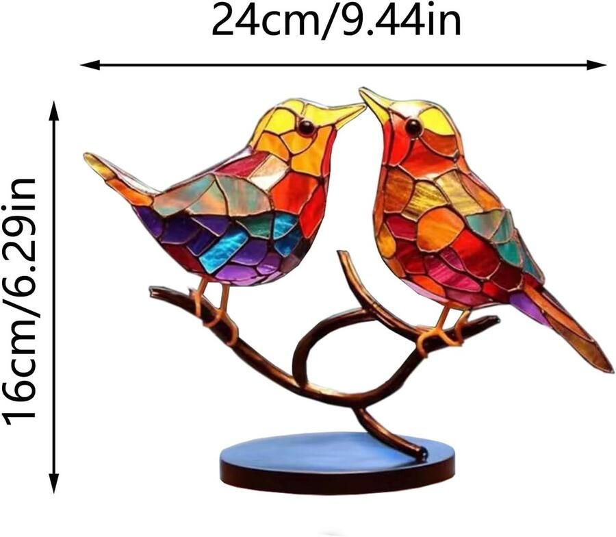1 Stukken Vogels Standbeeld Ornament Vogels Standbeeld Ornament Kleurrijke Vogels Ornament Moderne Stijl Acryl Vogels Beeldje Ter Decoratie van de Woonkamer Slaapkamer Kantoorbureaublad