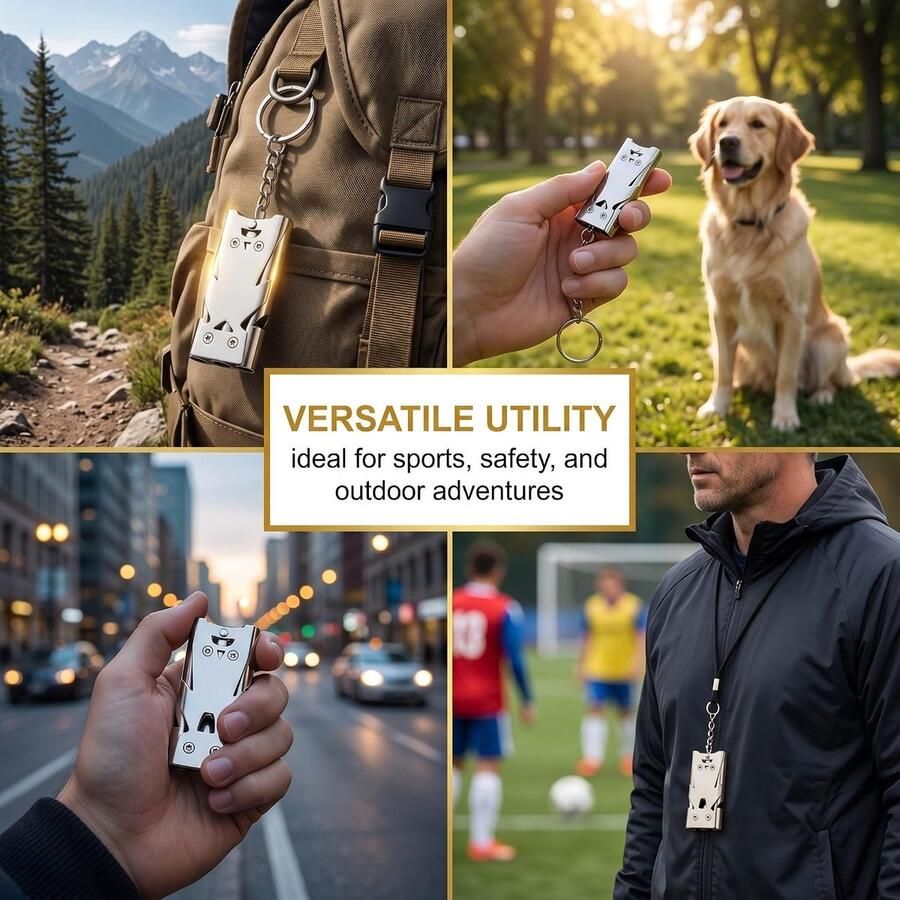 1 stuks noodfluitje van roestvrij staal met sleutelhanger 150 dB trillerfluit overlevingsfluit signaalfluit reddingsvlotter voor bergen survival noodgevallen sportlessen outdoor camping