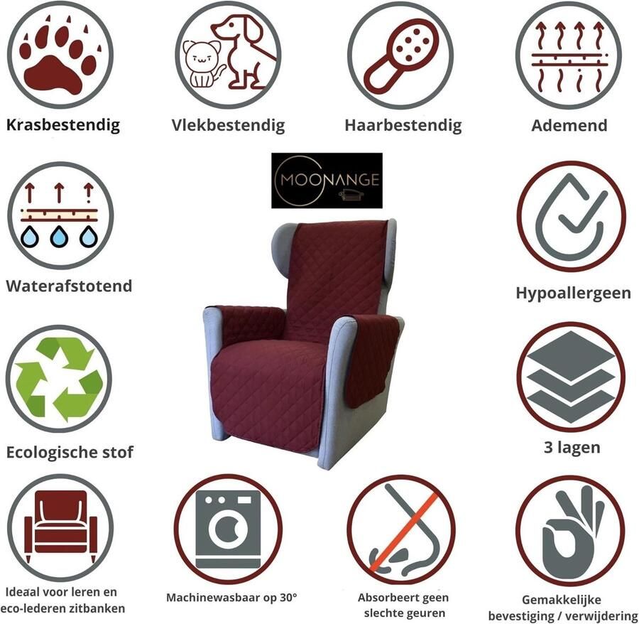 1-zits Fauteuilhoes met Armleuningen Zitting Waterdichte Bankhoes voor Fauteuil Antislip Bankhoes Vlekbestendig Omkeerbaar Anti-kras Anti-bont Bruin