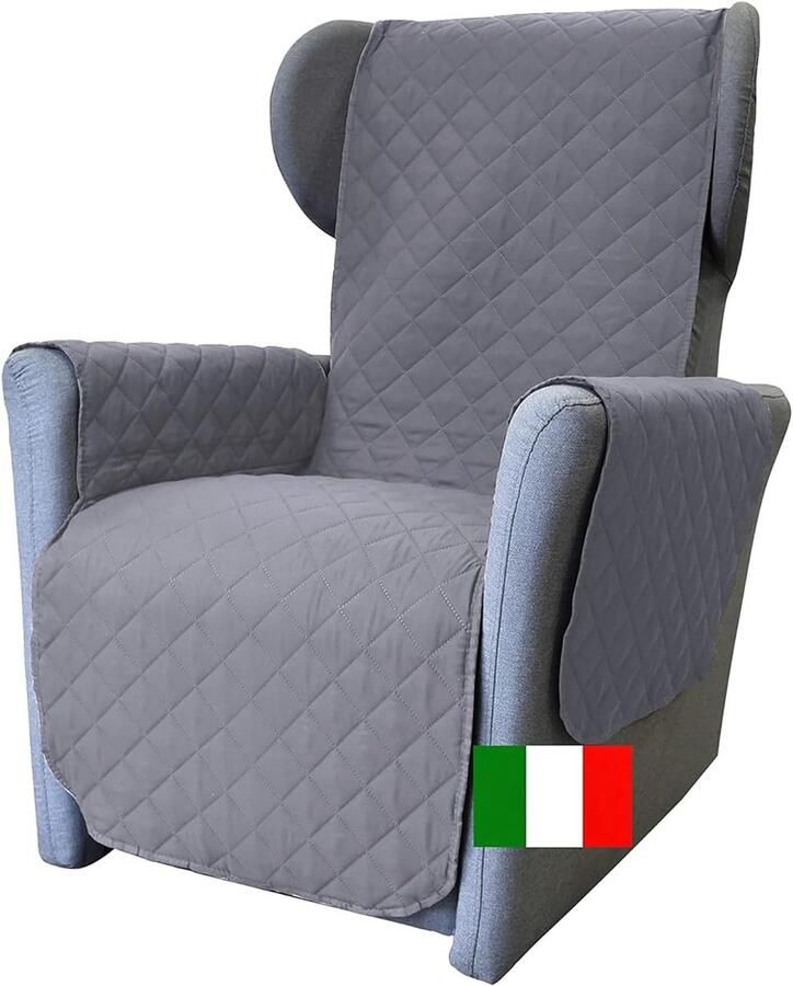 1-zits Fauteuilhoes met Armleuningen Zitting Waterdichte Bankhoes voor Fauteuil Antislip Bankhoes Vlekbestendig Omkeerbaar Anti-kras Anti-bont Grijs