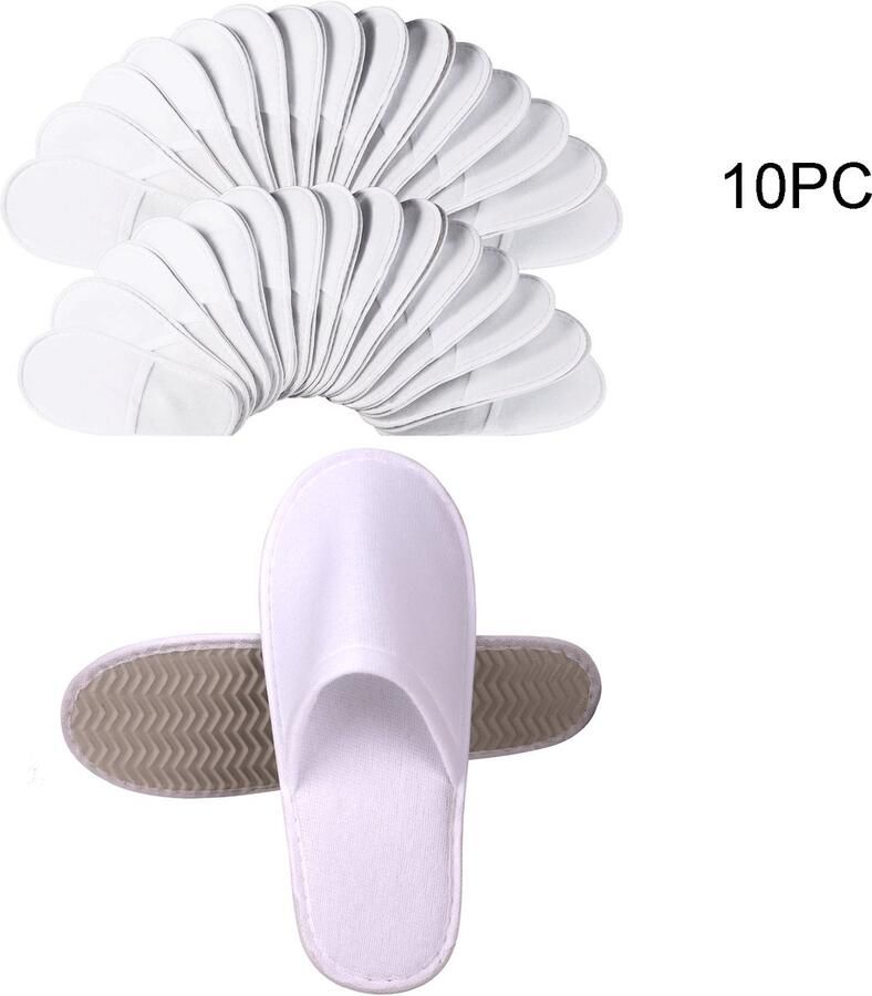 10 paar Badslippers heren Verdikt Antislip hotelslippers Hotels Wegwerp Wellness Slippers Voor Hotel Sauna Spa & Gasten 42 Maat Wit