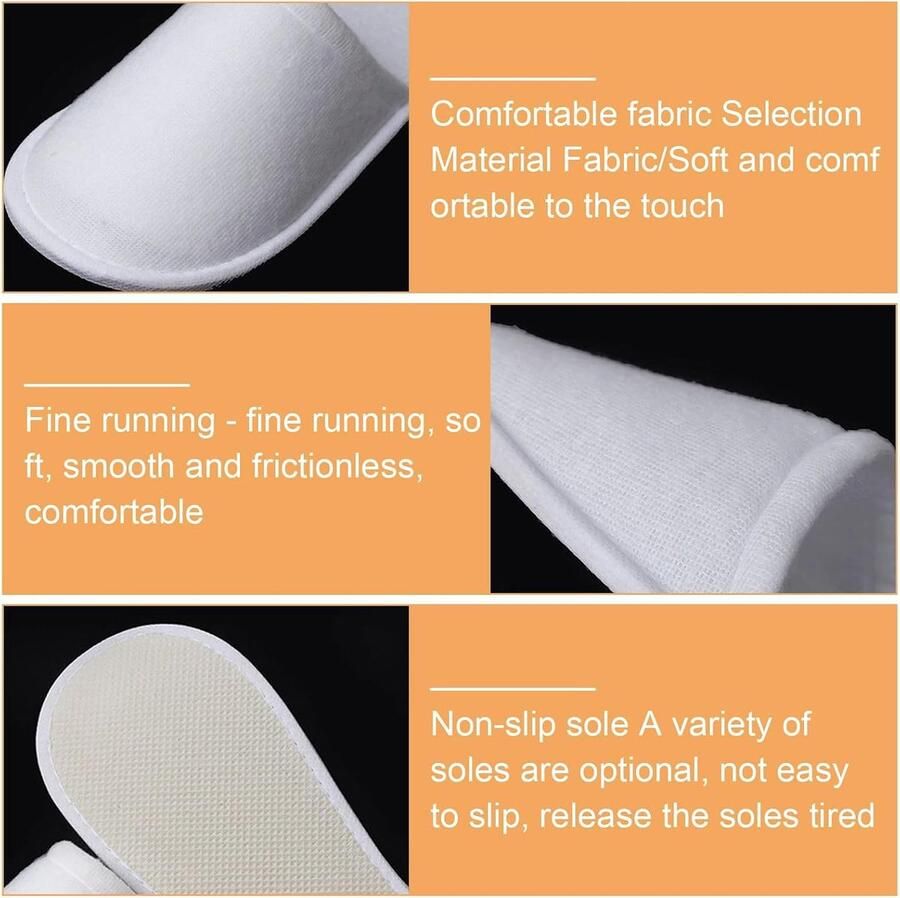 10 paar gastenpantoffels hotelslippers: Draagbare antislip pantoffels voor hotel reizen thuis gastgebruik uniseks badslippers voor (wit)