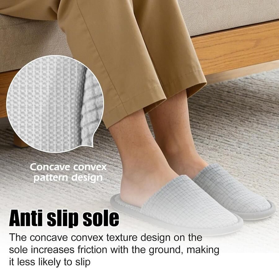 10 paar gastenslippers hotelslippers koraalfleece uniseks 6 mm