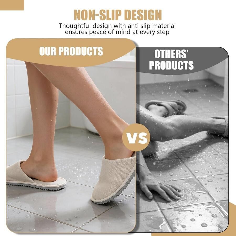 10 paar koraalfleece hotelslippers: 29 × antislipzool spa-pantoffels gastenpantoffels voor thuis slaapkamer badkamer binnen hotel of commercieel gebruik (geel)