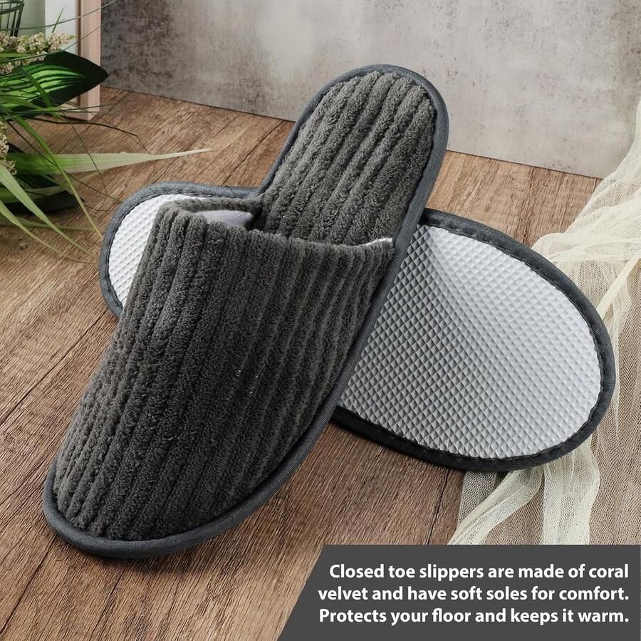 10 paar koraalfleece pantoffels: witte en grijze spa-pantoffels koraalfleece gastenpantoffels wasbare katoenen fluwelen pantoffels uniseks hotelslippers voor wellness reizen badkamer