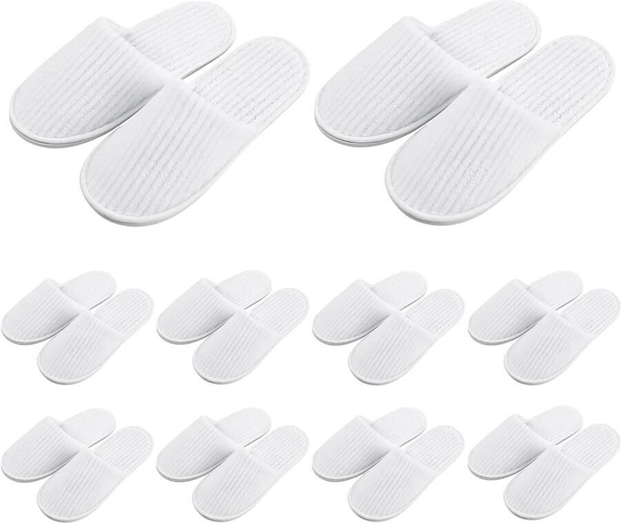 10 paar koraalfleece witte pantoffels: premium wegwerppantoffels voor hotel en gasten wasbare katoenen fluwelen pantoffels uniseks wollig spa hotel huisschoen voor wellness warm