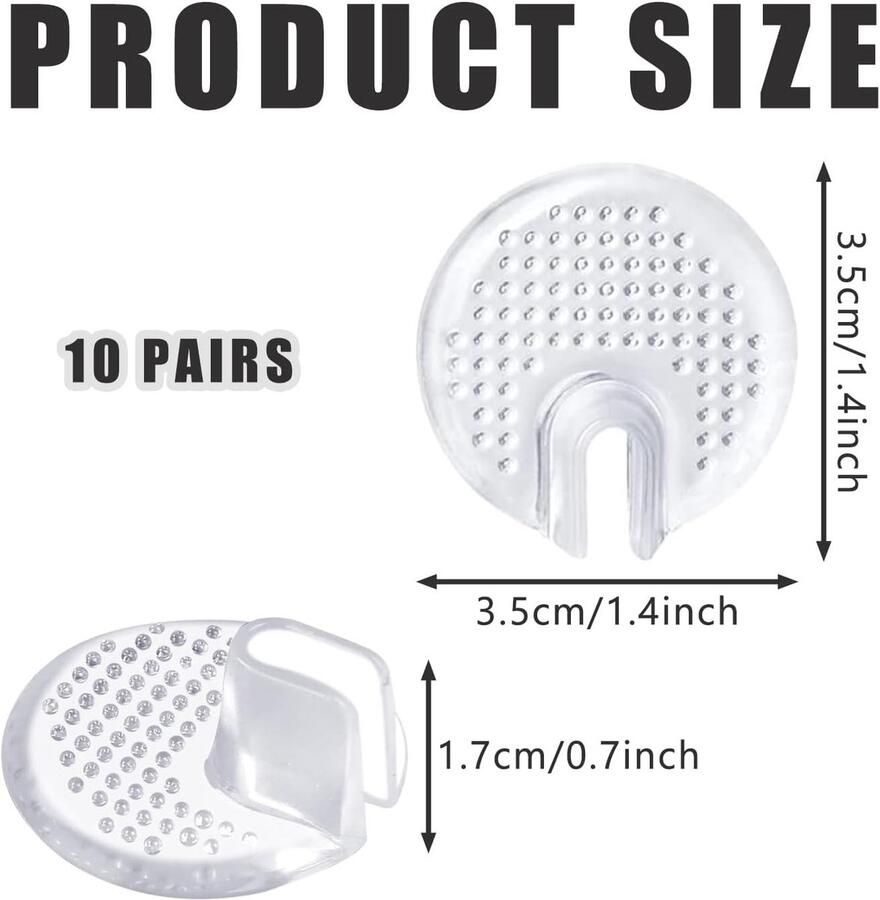 10 Paar Siliconen Tussenstukjes voor Teennagels Transparante Sandalentoebeschermers Antislip Teenkussentjes voor Comfort en Bescherming van Voeten
