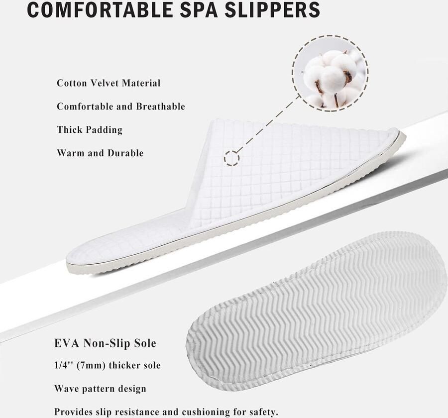 10 paar Wegwerp Hotel Pantoffels Groothandel Gastenhuis-Schoenen voor Spa Bruiloft Reizen Universele Maat Antislip Wasbaar met Individuele Verpakking
