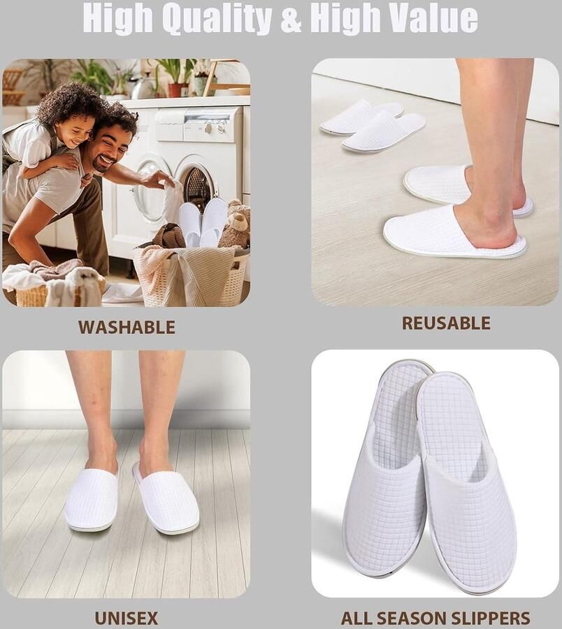 10 paar Wegwerp Hotel Pantoffels Groothandel Gastenhuis-Schoenen voor Spa Bruiloft Reizen Universele Maat Antislip Wasbaar met Individuele Verpakking