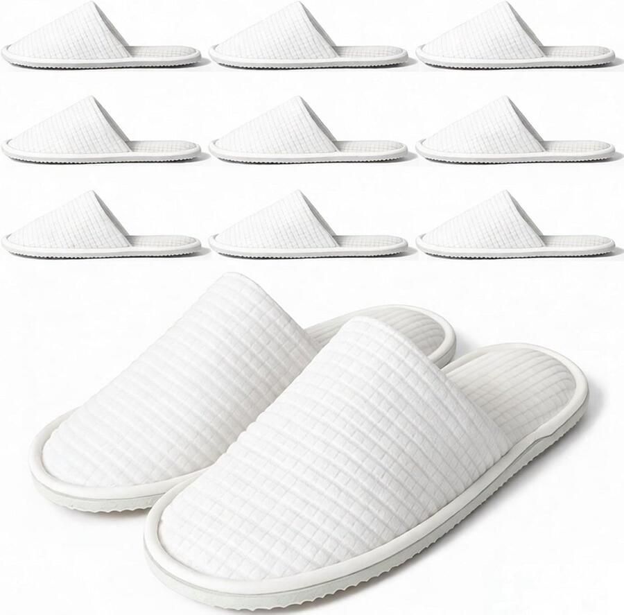 10 Paar Wegwerp Huisslippers Gastenslippers voor Spa Hotel en Reizen Universele Maat Antislip