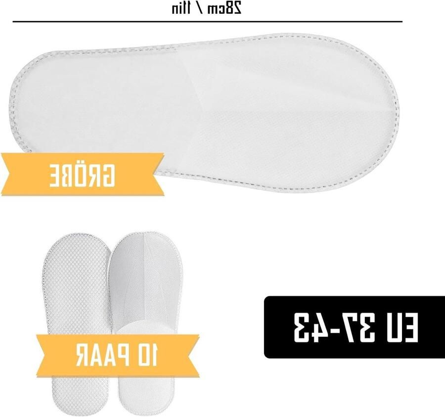 10 Paar Wegwerpslippers voor Hotel en Spa Antislip Badkamer Slippers voor Thuis Slaapkamer en Binnengebruik