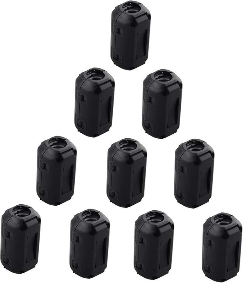 10 stks Clip op ferrietring kern anti-interferentie hoogfrequente filter RFI EMI ruisonderdrukking met 9 mm binnendiameter ferriet kabel clip zwart