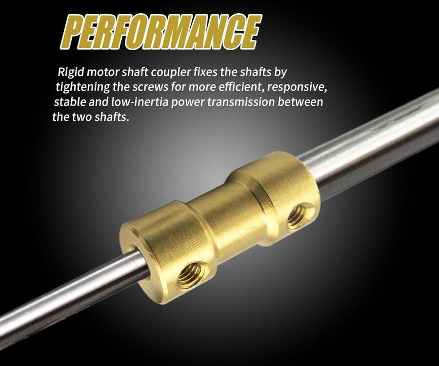 10 stuks 2 mm tot 2 3 mm messing askoppeling L20 x D9 verstelschroef starre koppeling motoraansluiting voor doe-het-zelver kleine motoren R boot auto vliegtuig