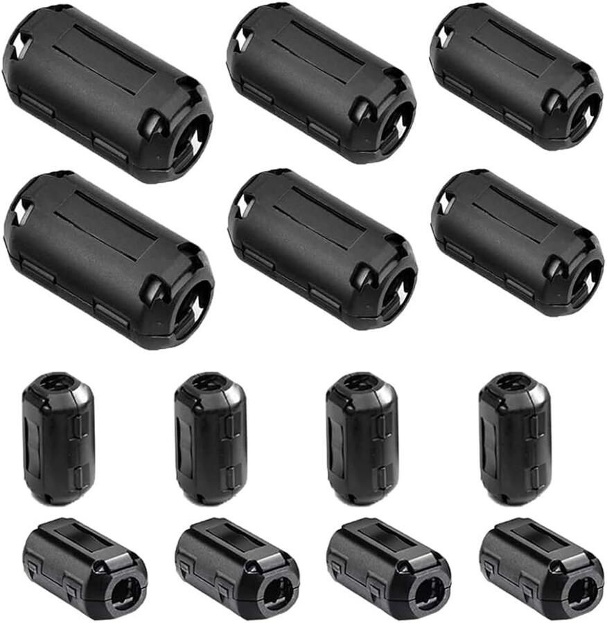 10 stuks Clip-on ferrietringkernset EMI RFI ruisonderdrukker kabelclip anti-interferentie hoogfrequent filter (3 5 mm 5 mm 7 mm 9 mm 13 mm binnendiameter)