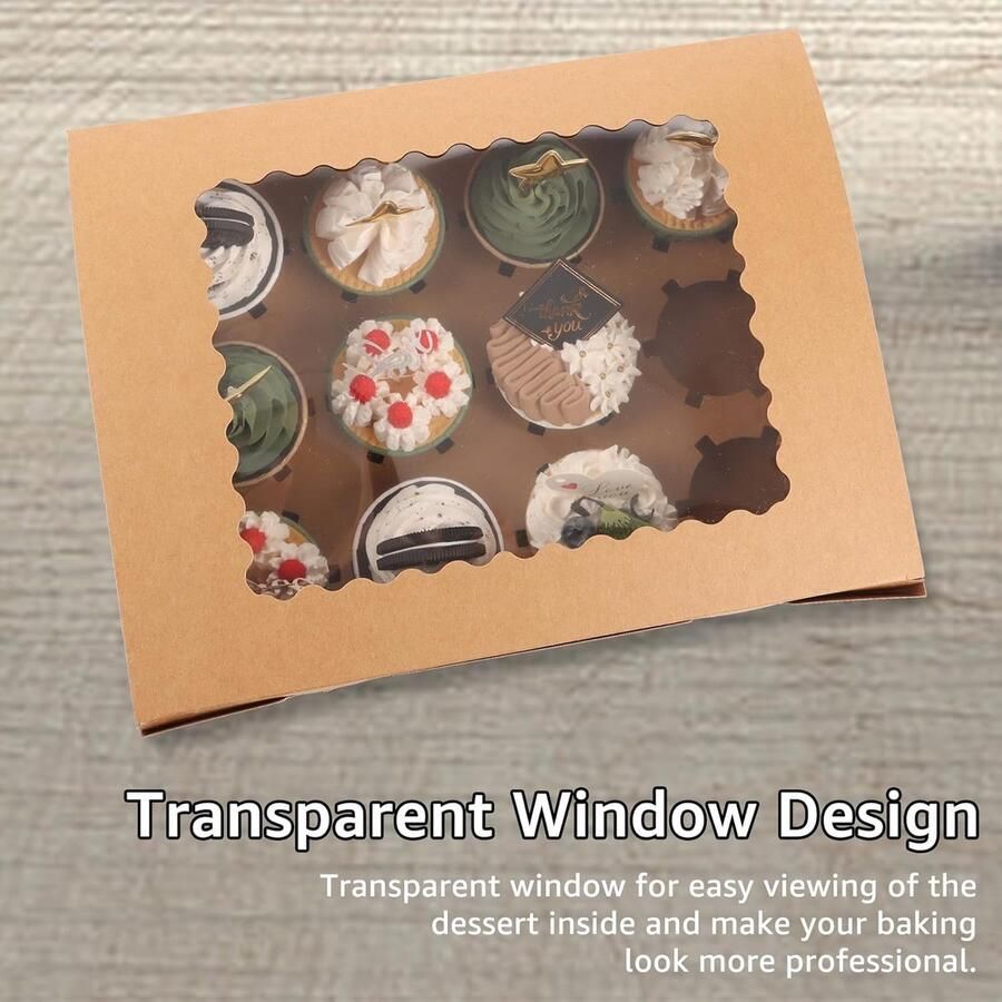 10 stuks cupcake 12 stuks transportbox voor cupcakes en muffins cupcake-muffin box met venster en inzetstukken
