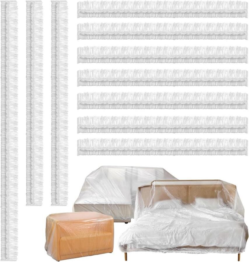 10 stuks kunststof bankhoes met elastiek wegwerp transparante meubelhoes stofhoes bankhoes voor verhuizing bed tafel en tv (5 2 4 7 3 1