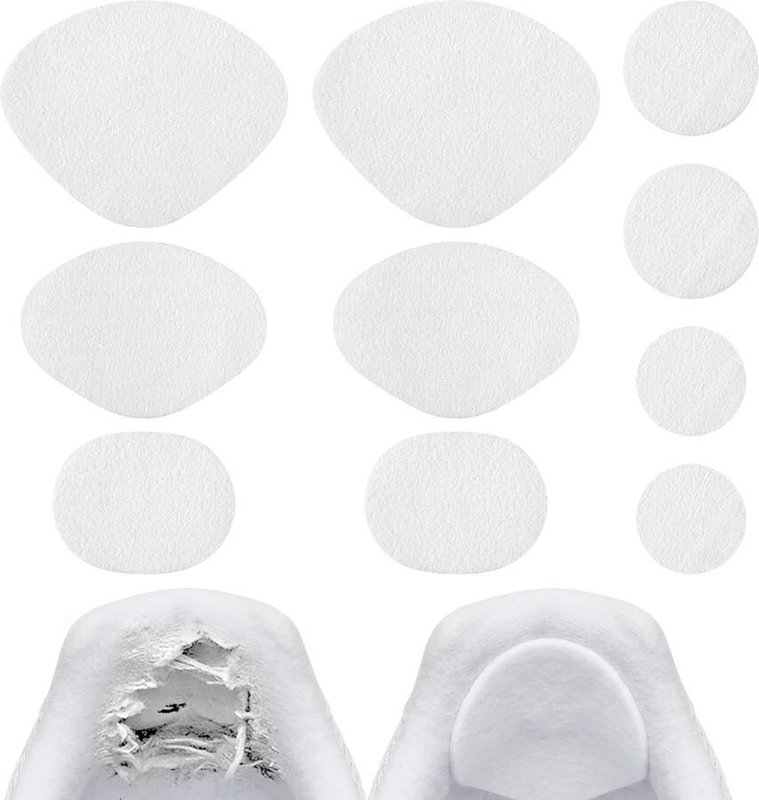 10 Stuks Schoenreparatie Patches 5 Maten Heelpatches Witte Heelpads voor Gaten in Sneakers en Platte Schoenen