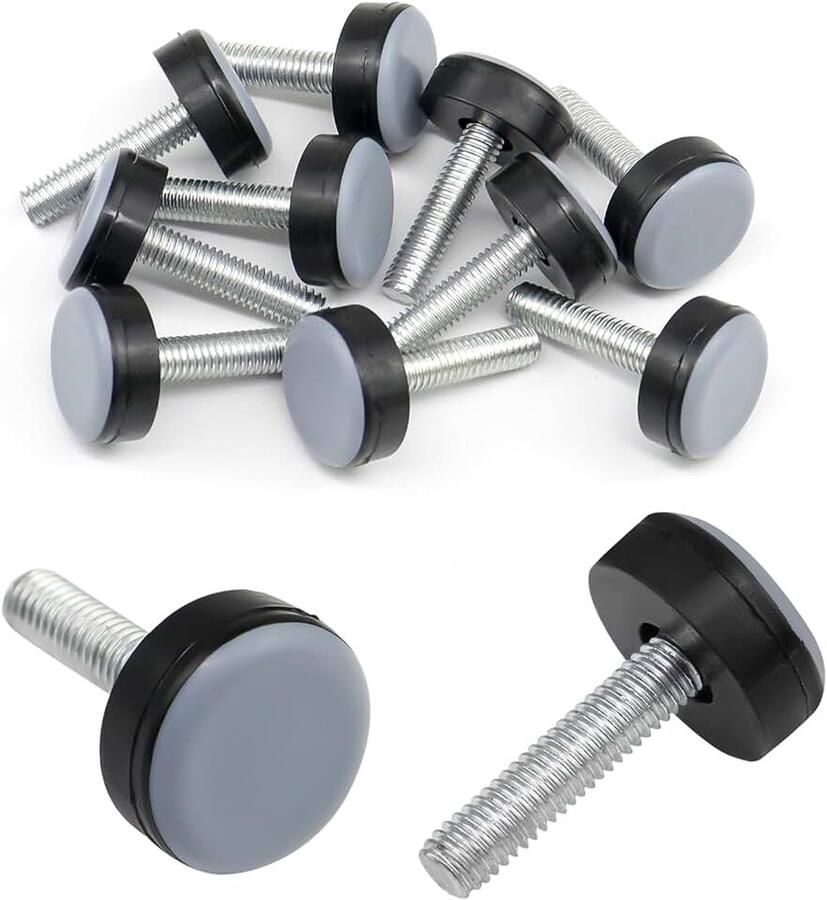 10 stuks teflon glijders 20 mm PTFE stelvoetjes stoelglijders om te schroeven M6 meubelglijders Teflon vloerglijders voor vloerbeschermers meubelpoten nivelleringsvoeten voor bank tafel